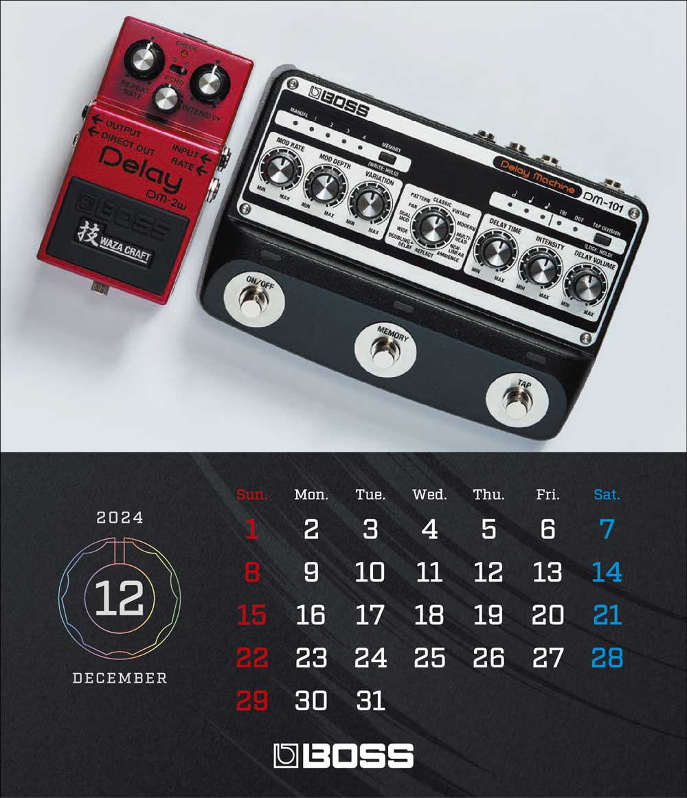 BOSS WAZA CRAFTデザイン 2024卓上カレンダー 12月
